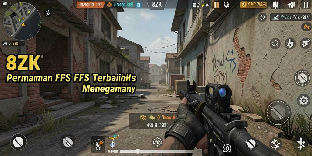 Tangkapan layar gameplay 8ZK yang menunjukkan aksi tembak-menembak yang mendebarkan.