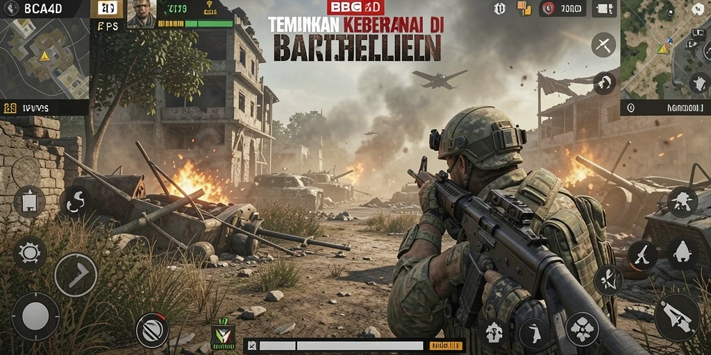 Tampilan mendebarkan dari gameplay BBCA4D di arena FPS.