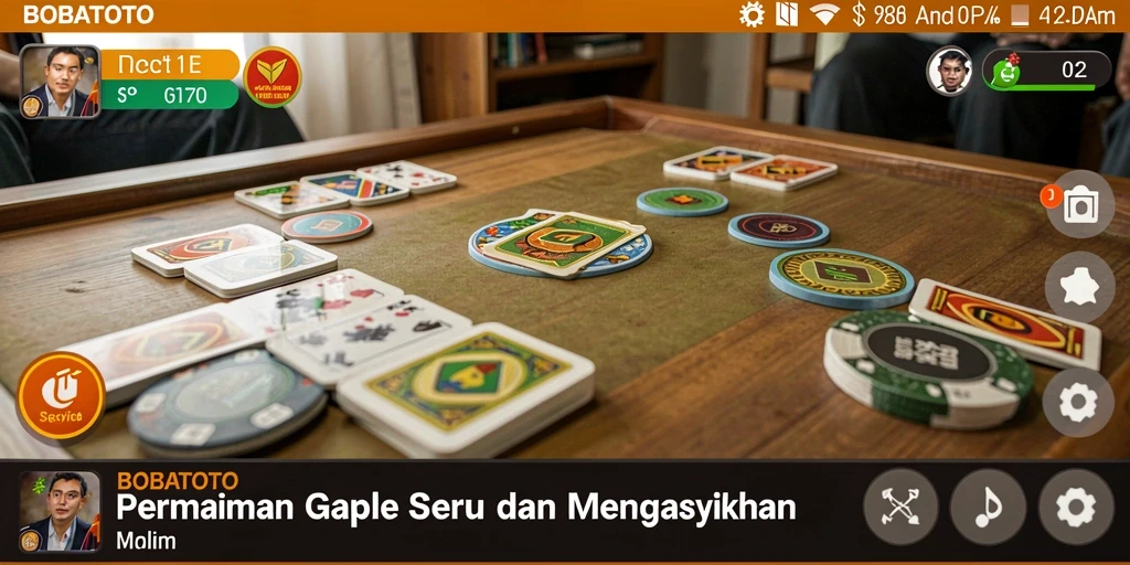 Tampilan gameplay seru dalam BOBATOTO menunjukkan momen mendebarkan permainan Gaple.