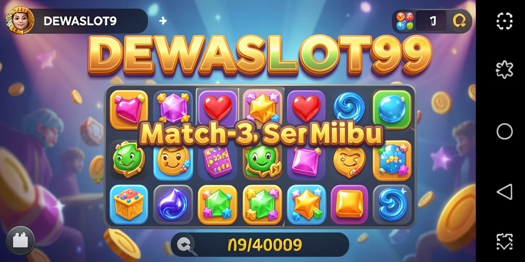 Gameplay seru DEWASLOT99 dengan tantangan Match-3.