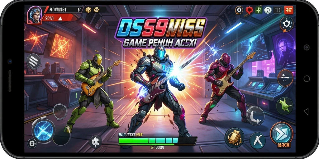 Screenshot gameplay DS99 menampilkan pemain yang asyik memainkan lagu favorit.