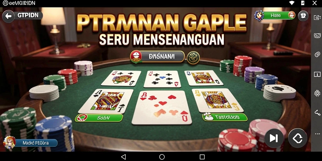 Screenshot utama GTPIDN menampilkan aksi menarik dari gameplay Gaple.