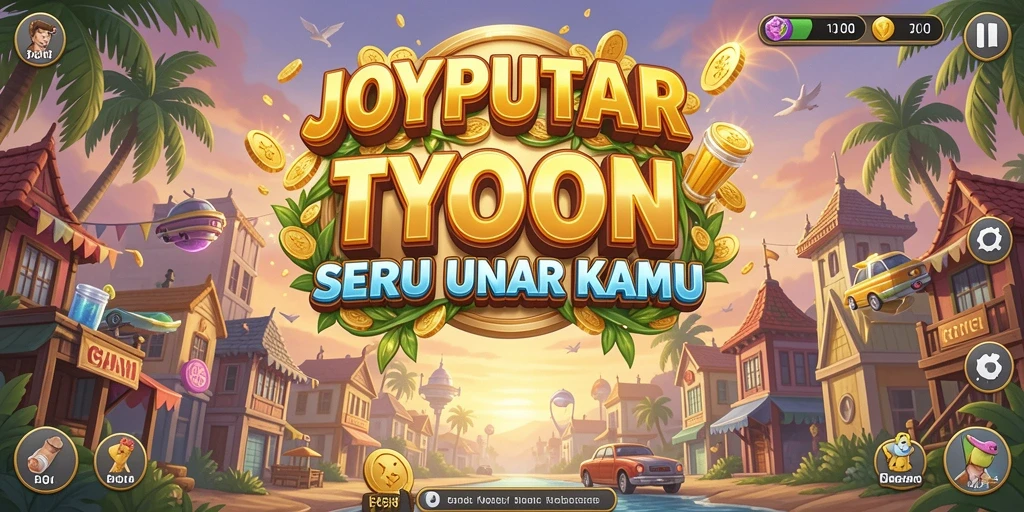 Tampilan screenshot utama JOYPUTAR yang menunjukkan gameplay Tycoon.