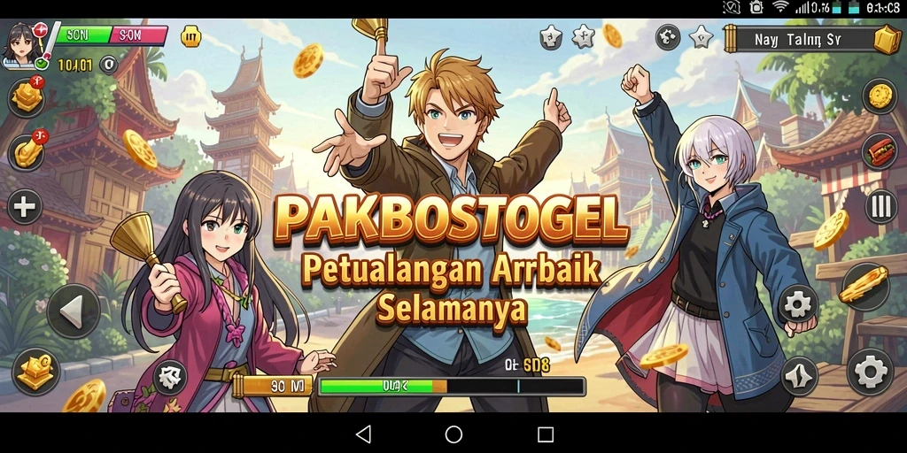 Tampilan gameplay PAKBOSTOGEL dengan karakter Anime yang dinamis.