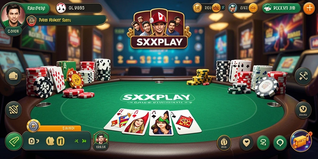 Screenshot gameplay SXXPLAY yang menunjukkan keseruan Poker.