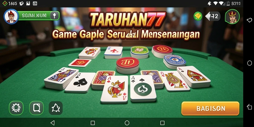 Screenshot TARUHAN77 menampilkan gameplay Gaple yang menarik dan menyenangkan.